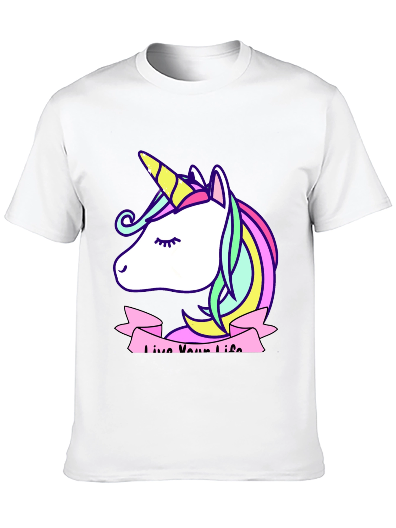 Unicorn Live Your Life Black T-Shirt