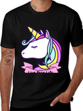 Unicorn Live Your Life Black T-Shirt