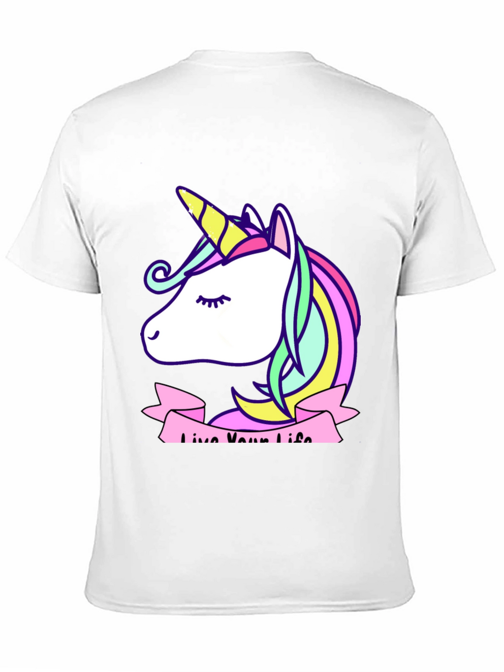 Unicorn Live Your Life Black T-Shirt