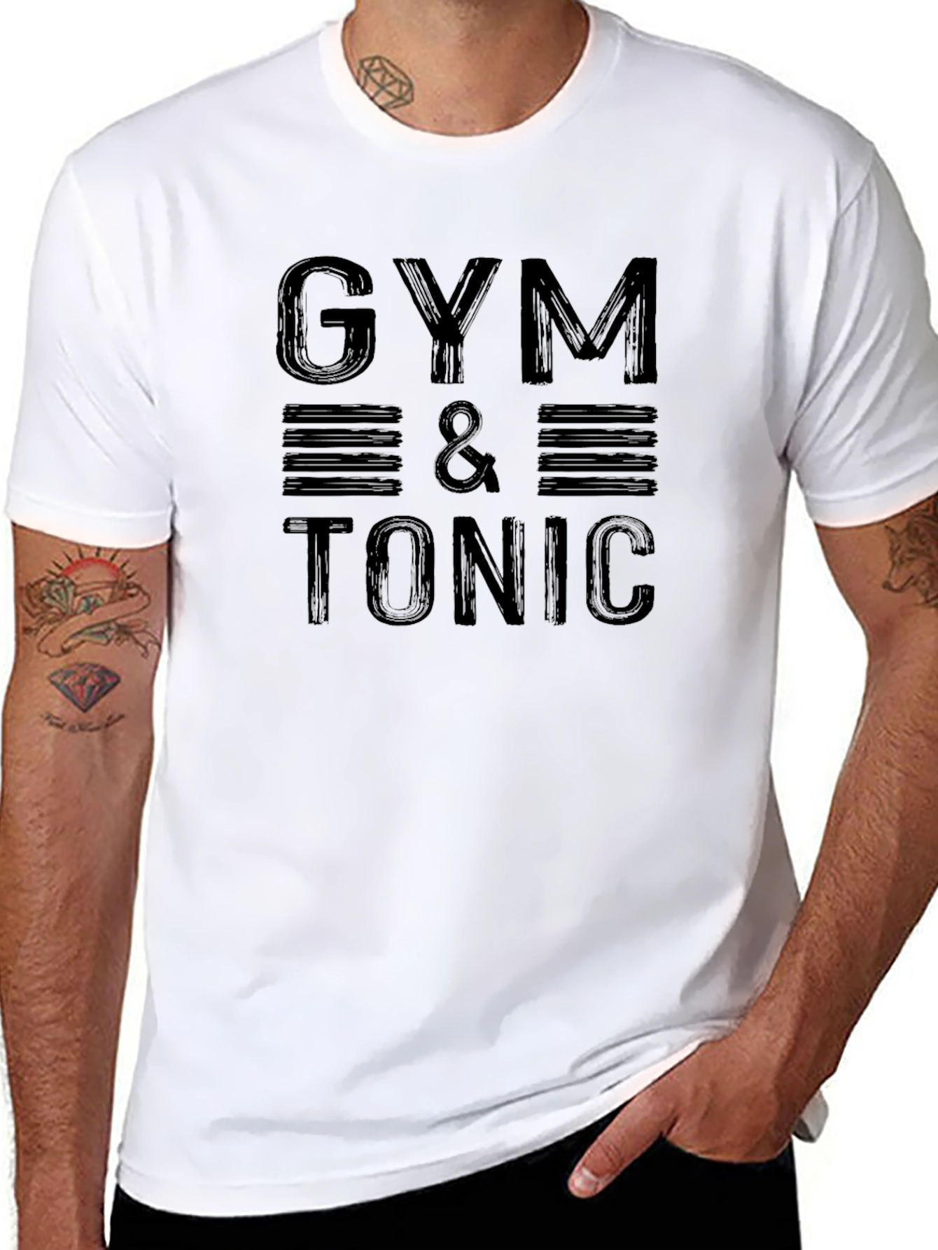 Gym & Tonic Mens Black Graphic T-Shirt