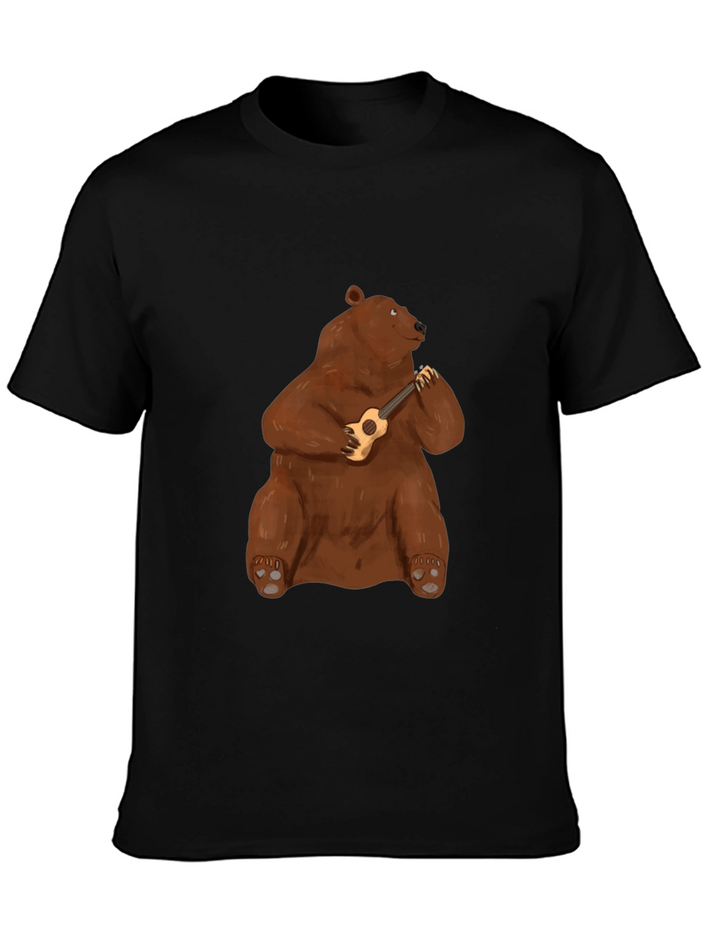 Bear Playing Ukulele Graphic T-Shirt