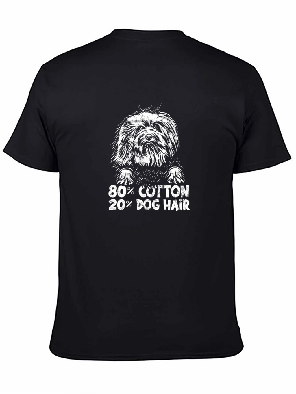 80% Cotton 20% Dog Hair Black T-Shirt