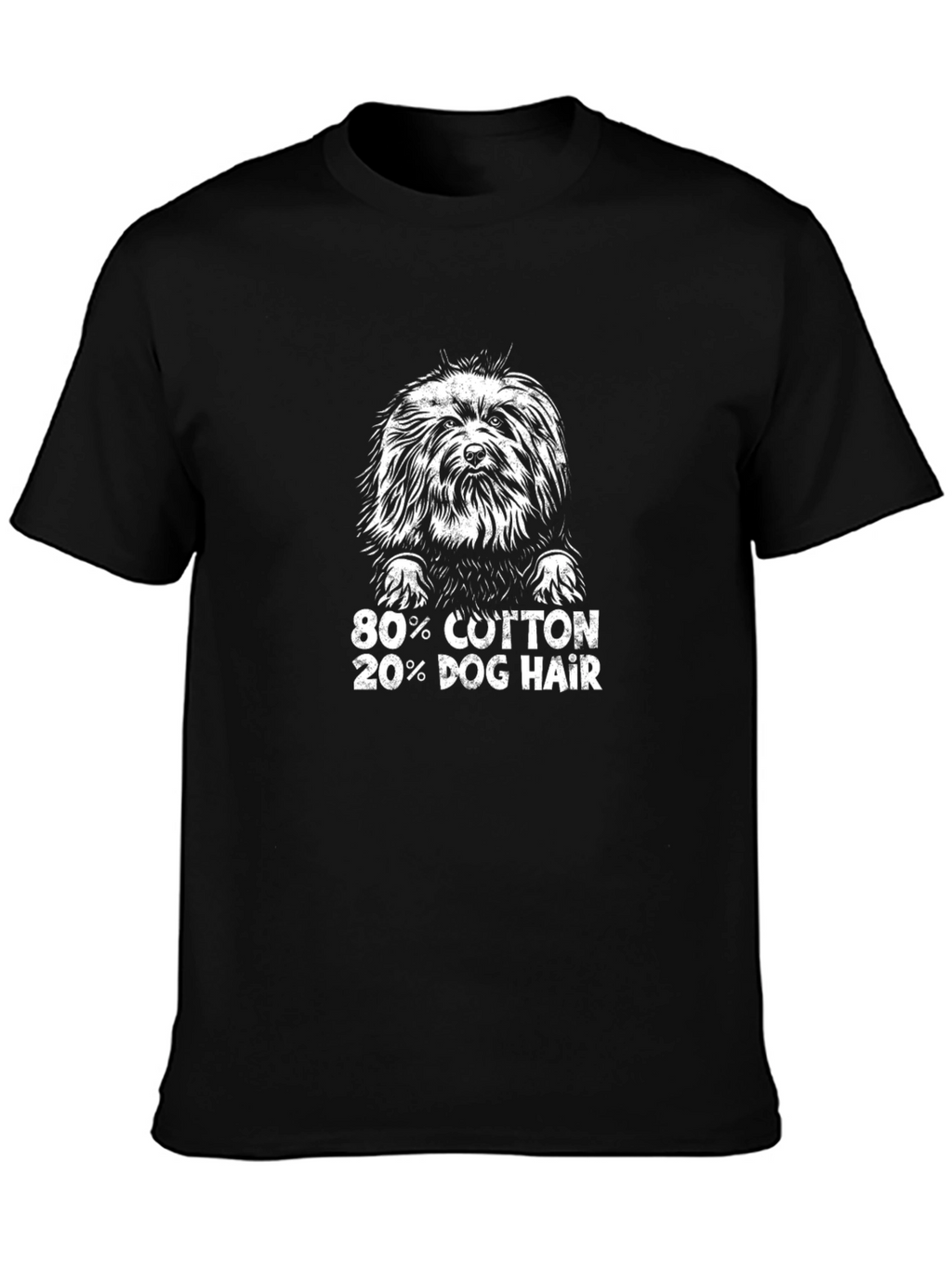 80% Cotton 20% Dog Hair Black T-Shirt