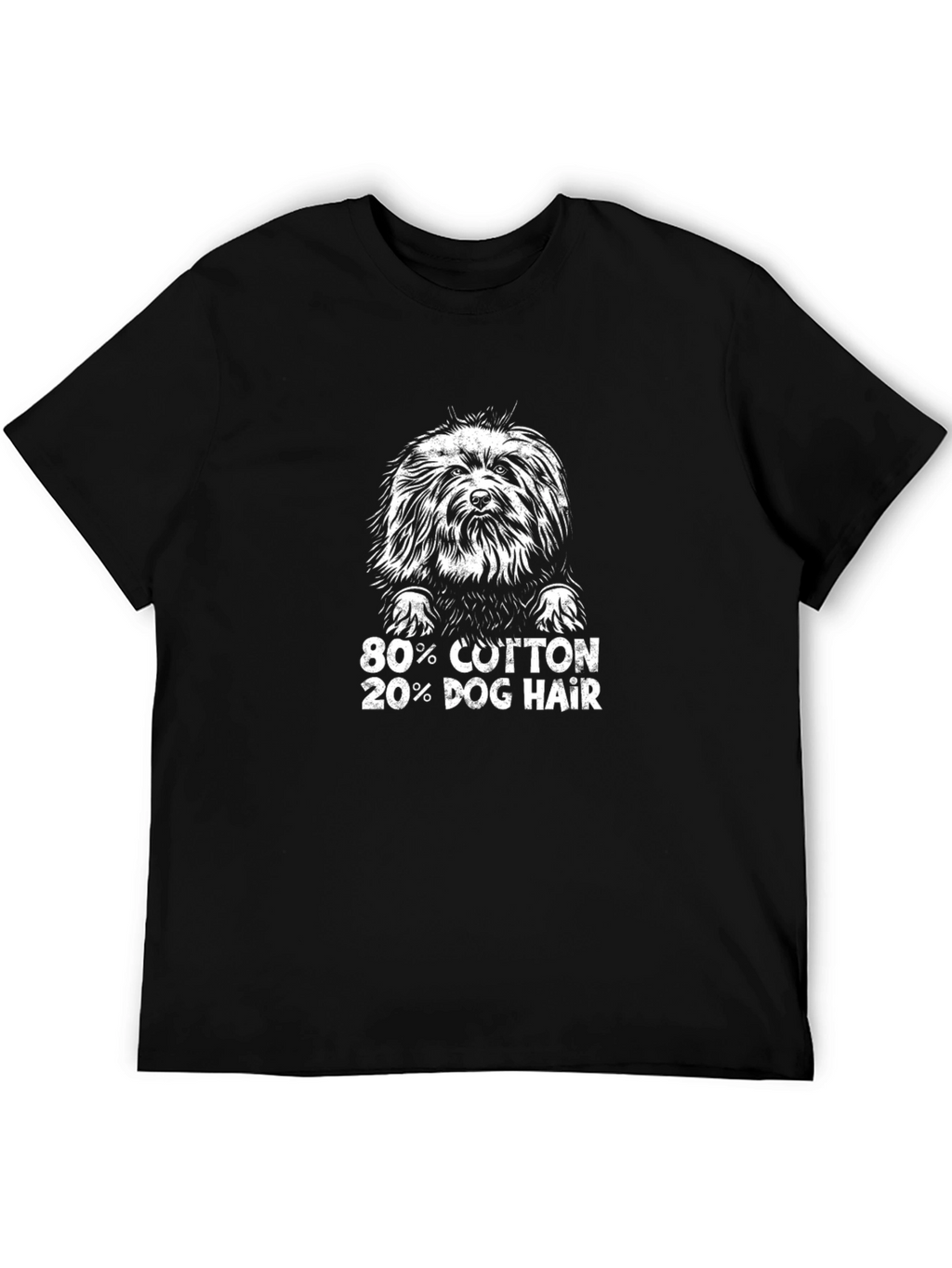 80% Cotton 20% Dog Hair Black T-Shirt