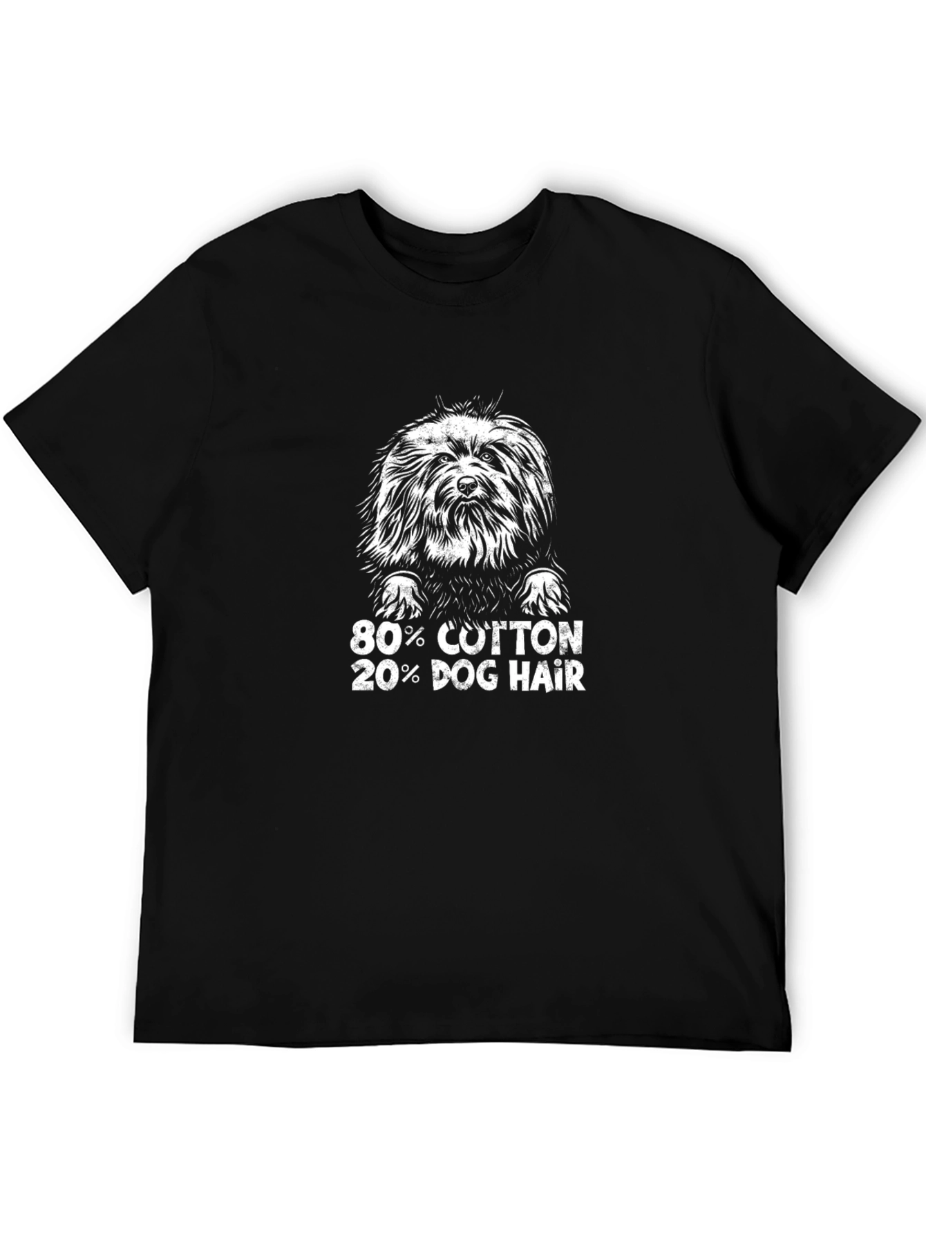 80% Cotton 20% Dog Hair Black T-Shirt