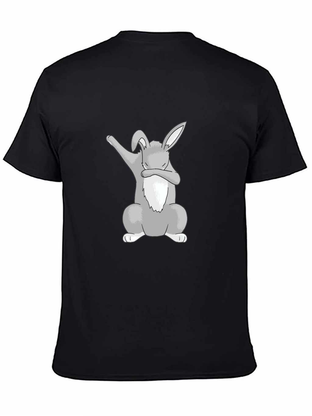 Dabbing Bunny Graphic Tee - Black Cotton Shirt
