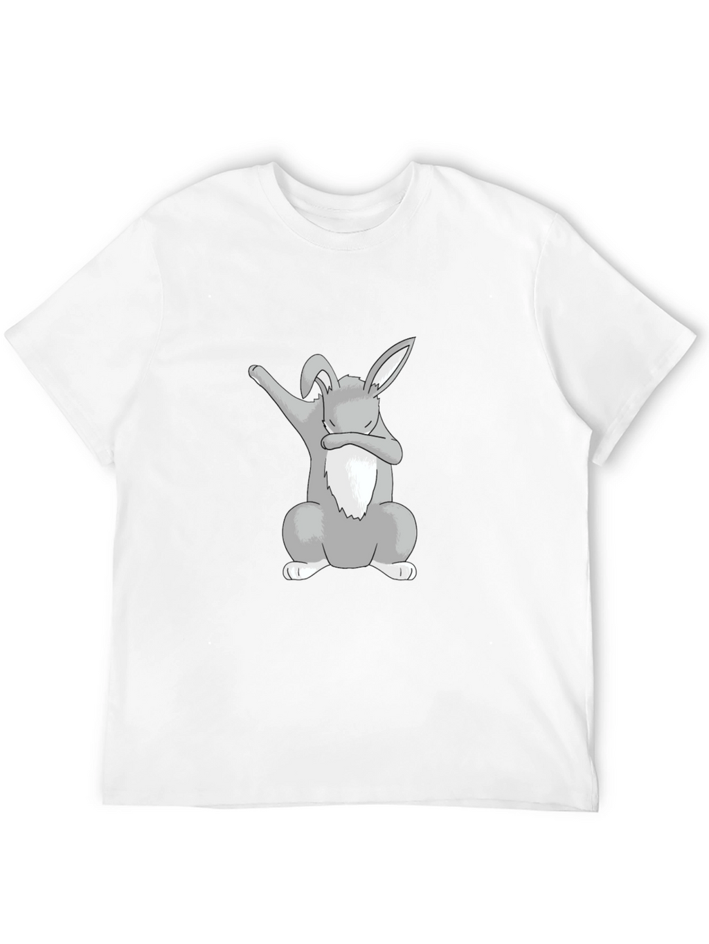 Dabbing Bunny Graphic Tee - Black Cotton Shirt
