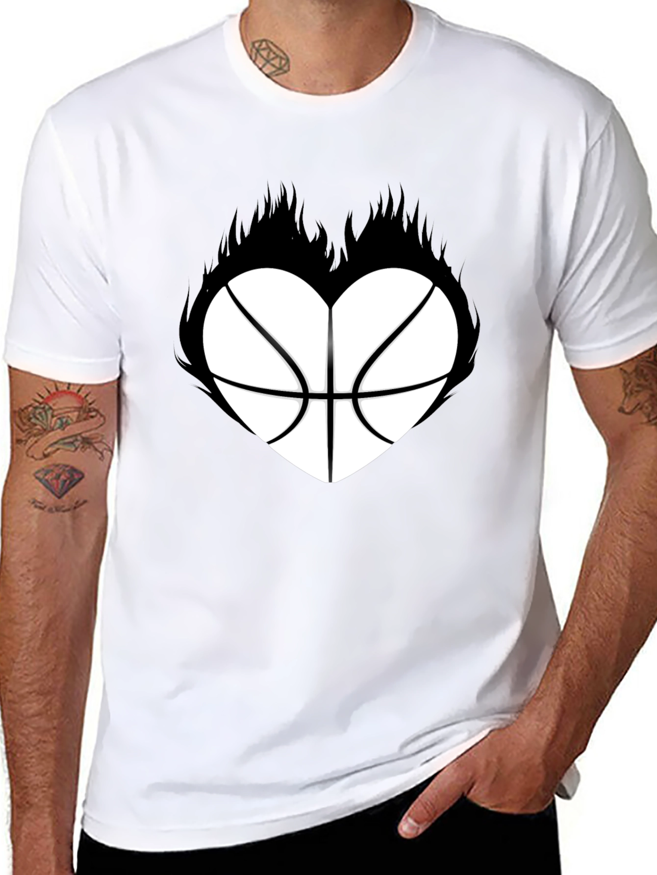 Basketball Heart Graphic T-Shirt