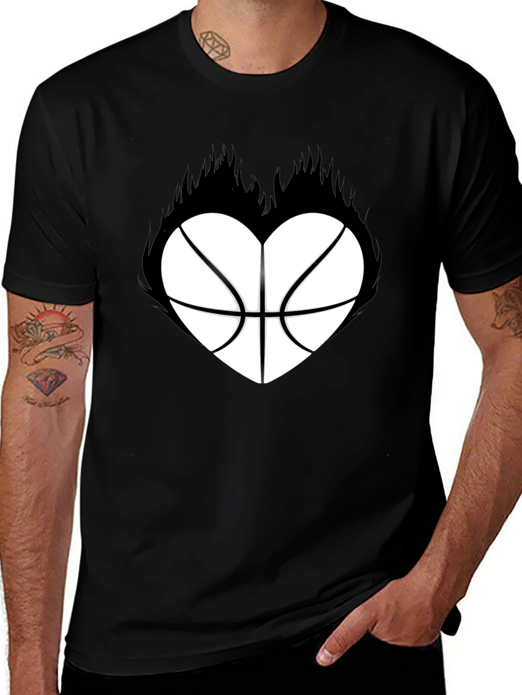 Basketball Heart Graphic T-Shirt