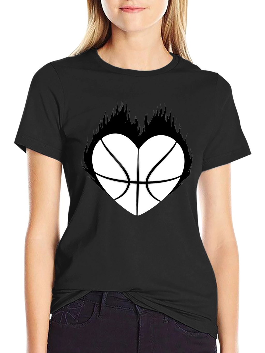 Basketball Heart Graphic T-Shirt