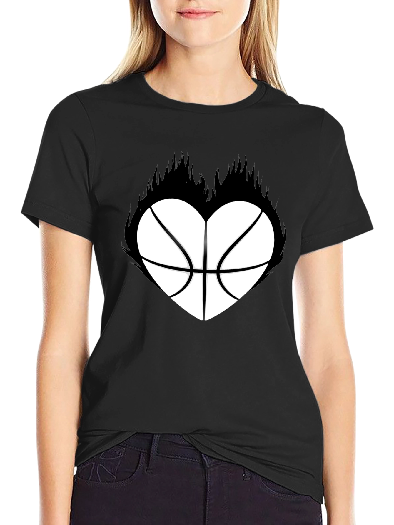 Basketball Heart Graphic T-Shirt
