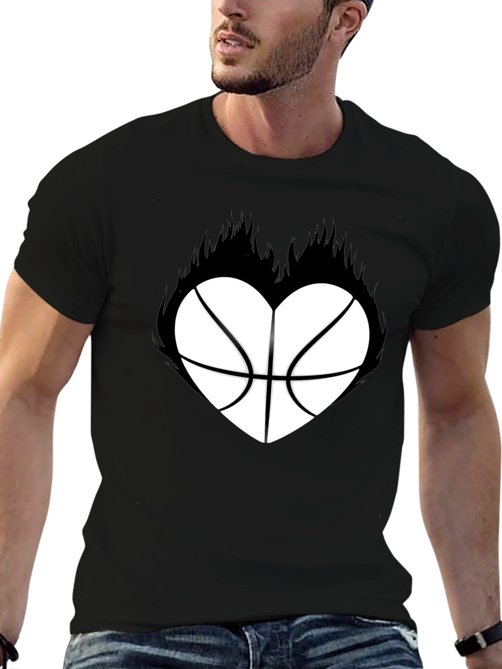 Basketball Heart Graphic T-Shirt