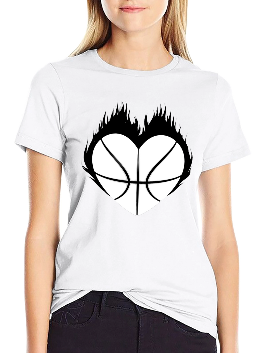 Basketball Heart Graphic T-Shirt