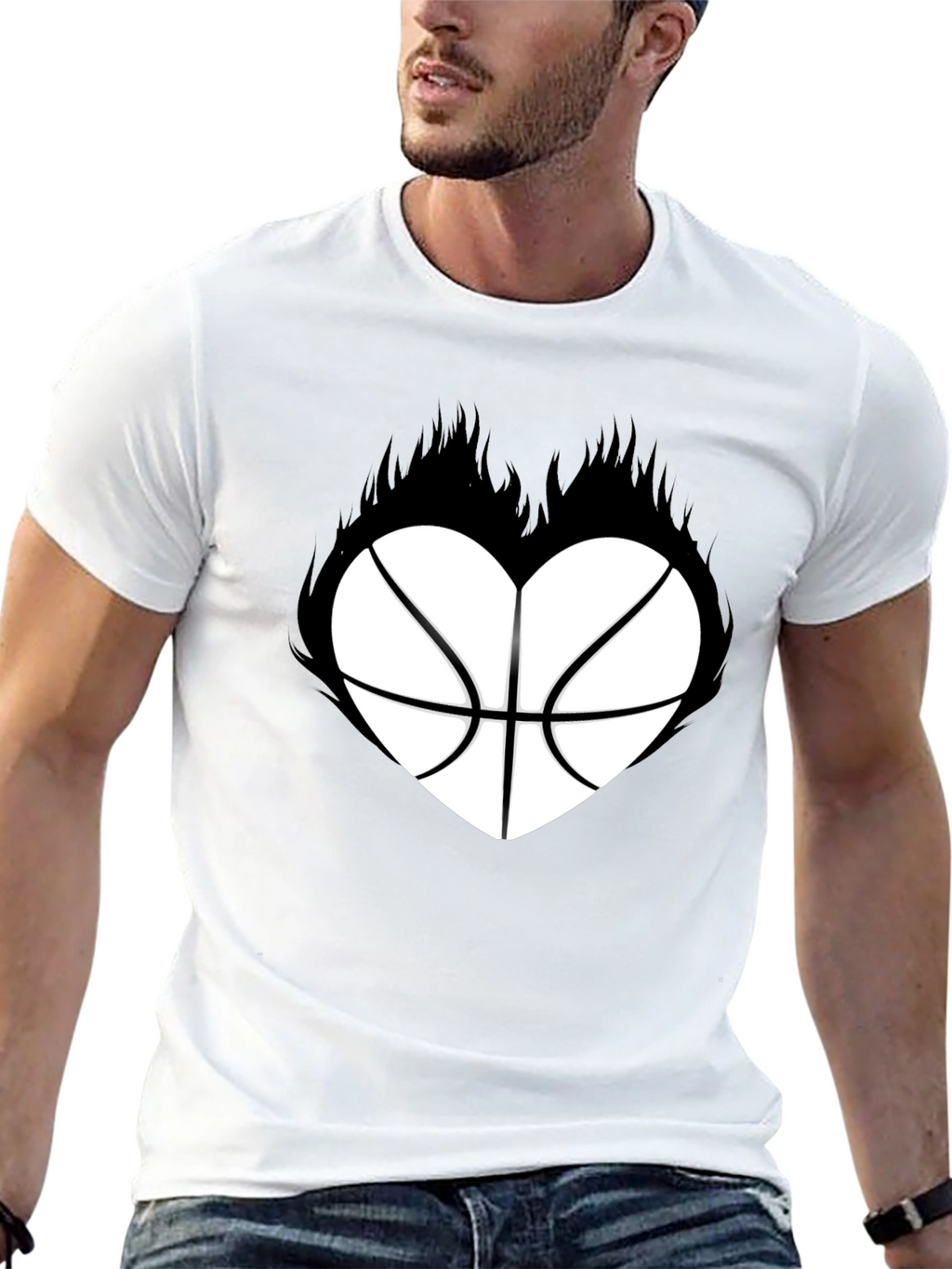Basketball Heart Graphic T-Shirt