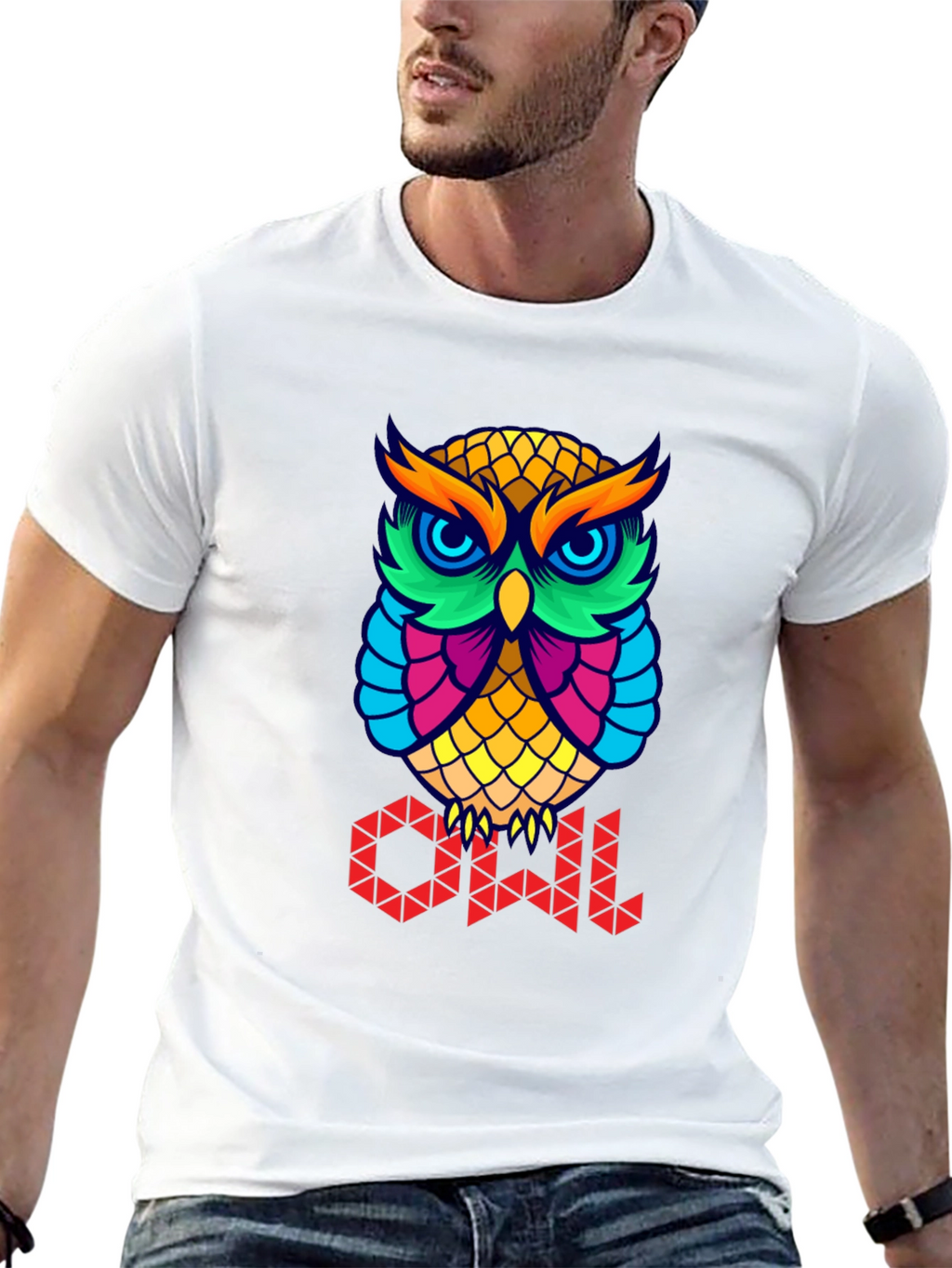 Colorful Owl Graphic T-Shirt