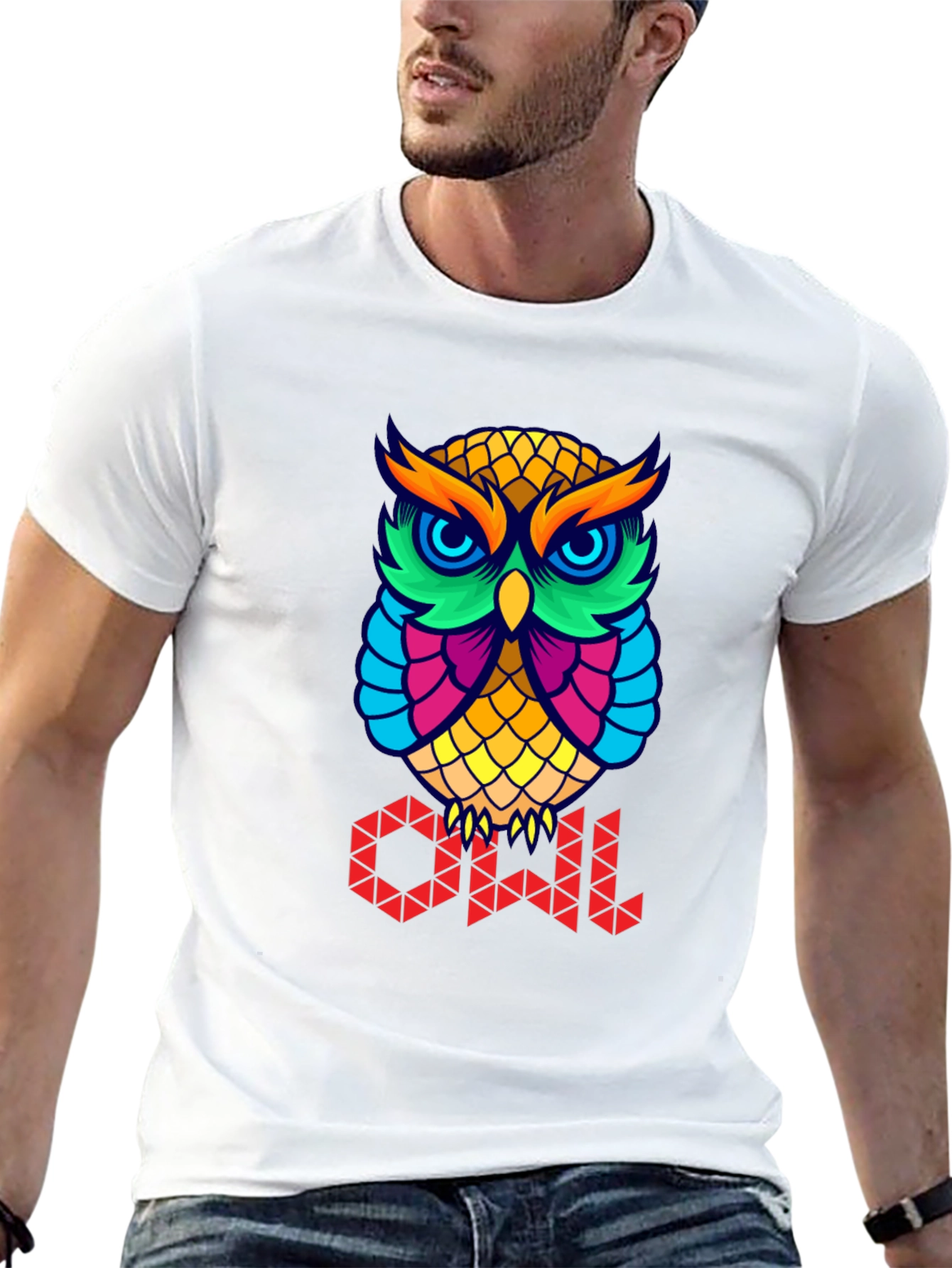 Colorful Owl Graphic T-Shirt