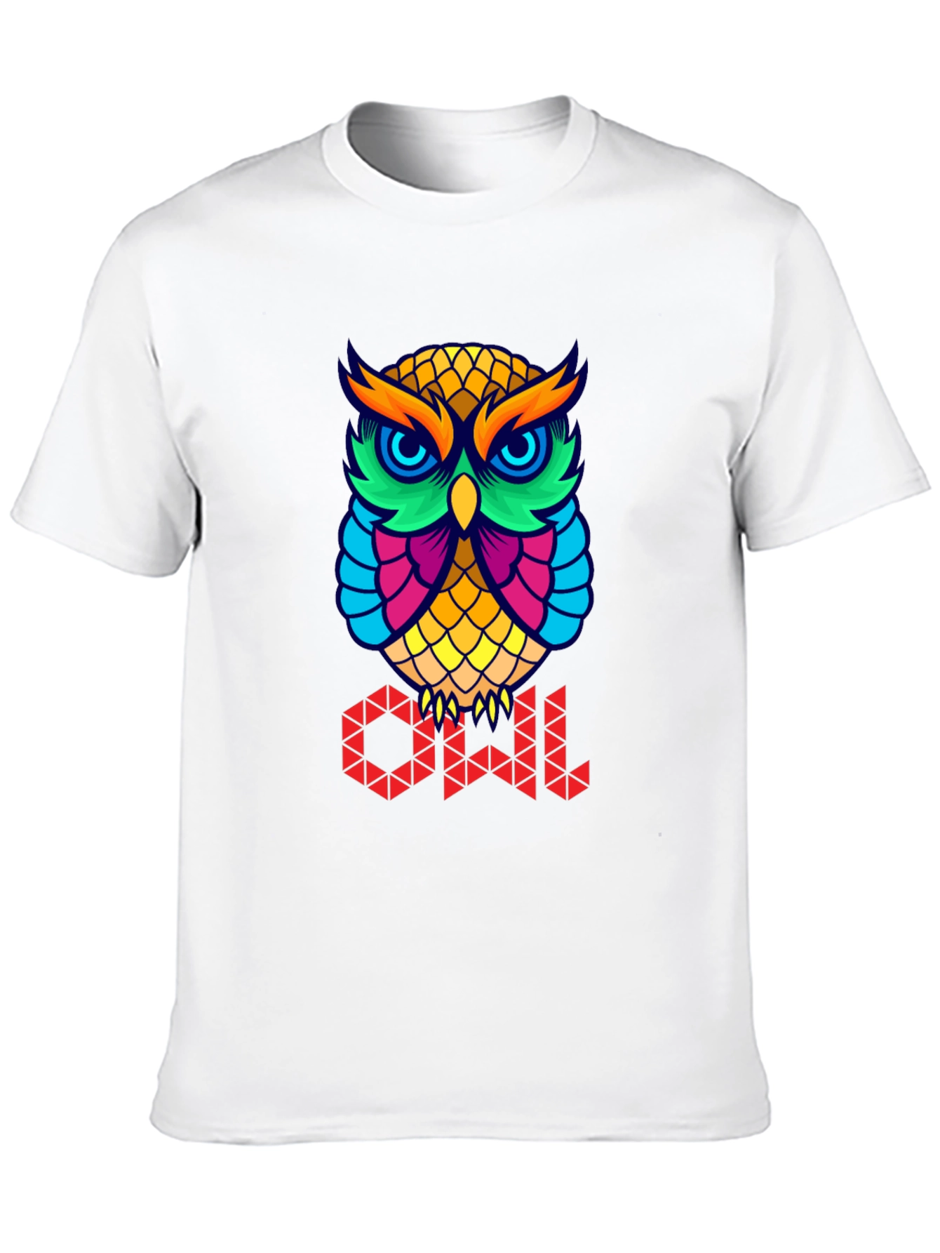 Colorful Owl Graphic T-Shirt