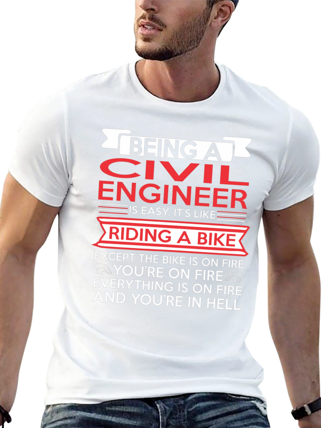 Civil Engineer On Fire T-Shirt
