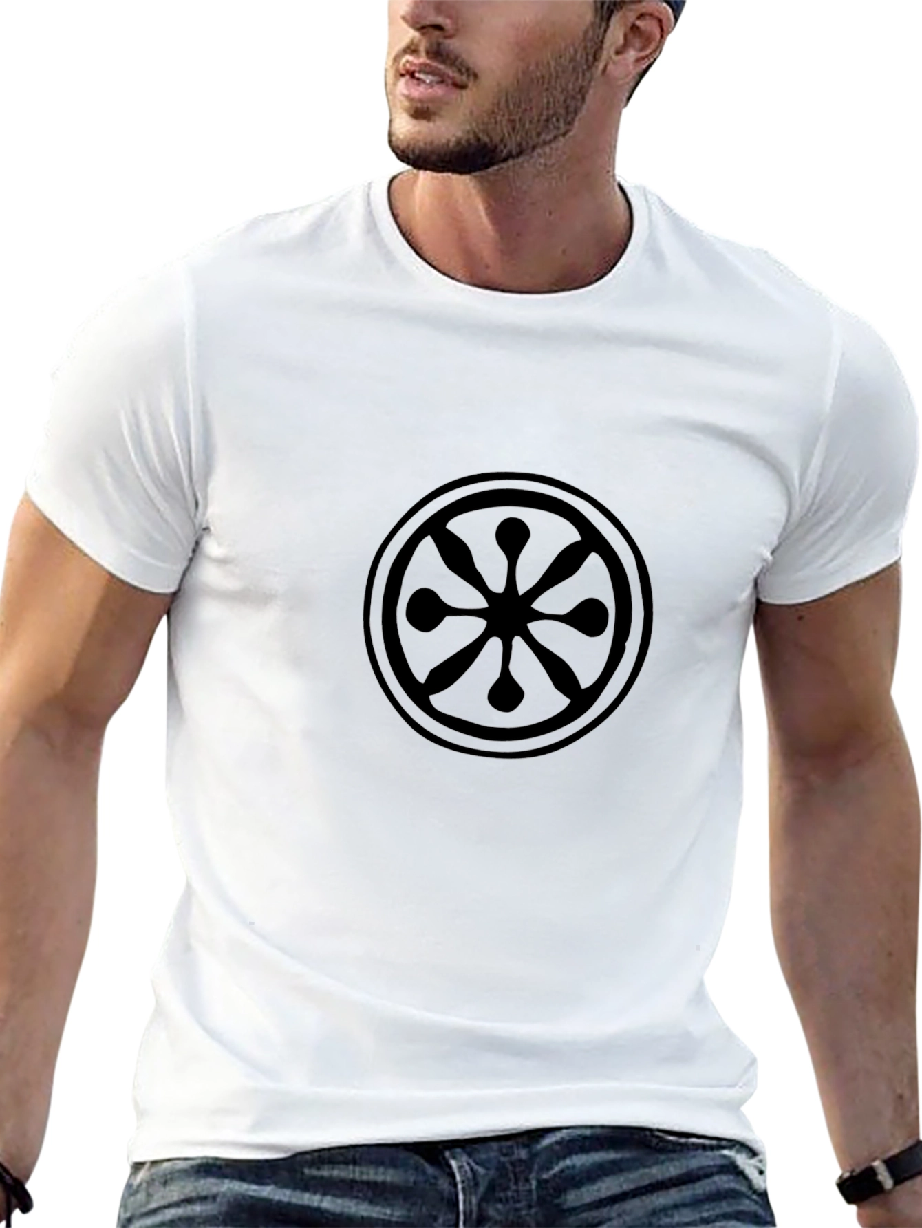 Mens Black Graphic Tee - Circle Design
