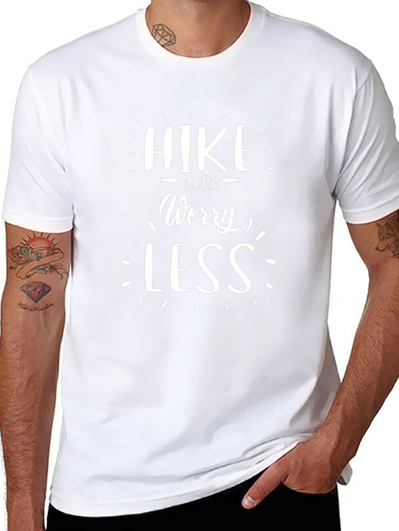 Hike More Worry Less Black Graphic Tee
