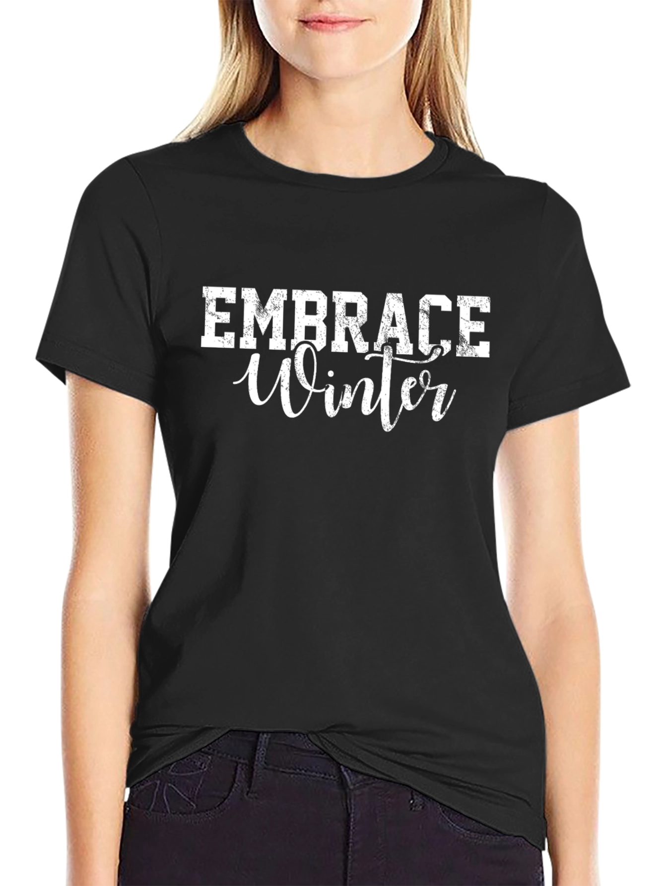 Embrace Winter Black T-Shirt