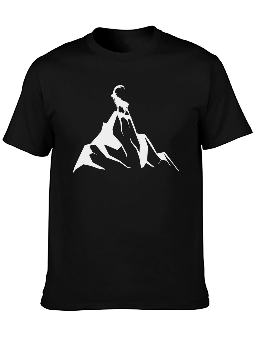 Mountain Goat Graphic Tee - Black Cotton Comfort