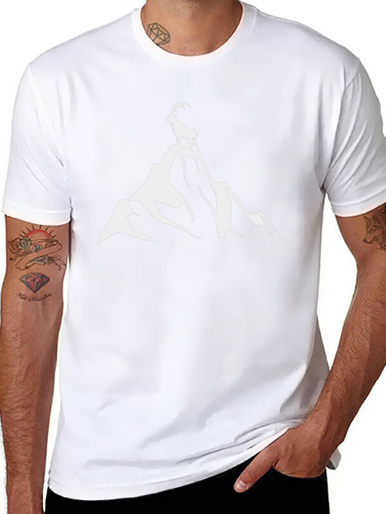 Mountain Goat Graphic Tee - Black Cotton Comfort