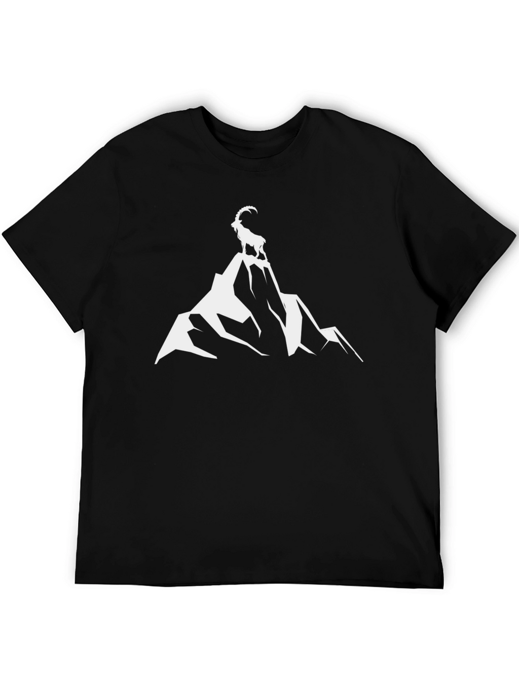 Mountain Goat Graphic Tee - Black Cotton Comfort