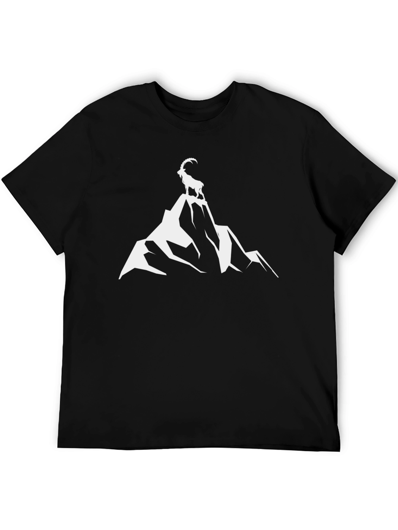 Mountain Goat Graphic Tee - Black Cotton Comfort