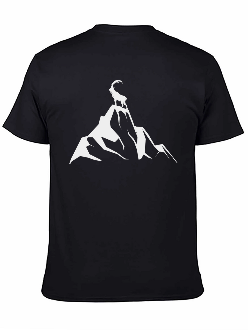 Mountain Goat Graphic Tee - Black Cotton Comfort