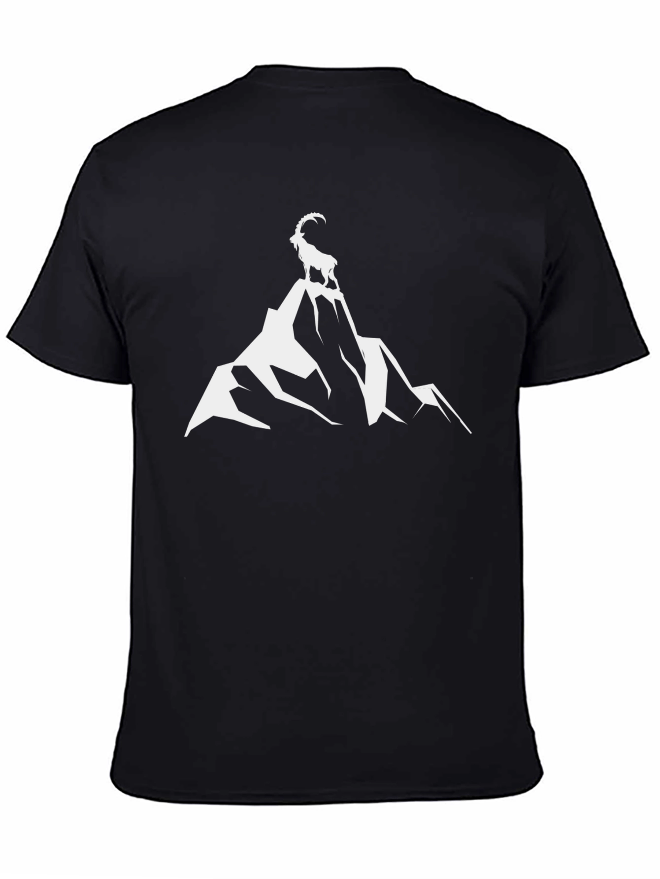 Mountain Goat Graphic Tee - Black Cotton Comfort