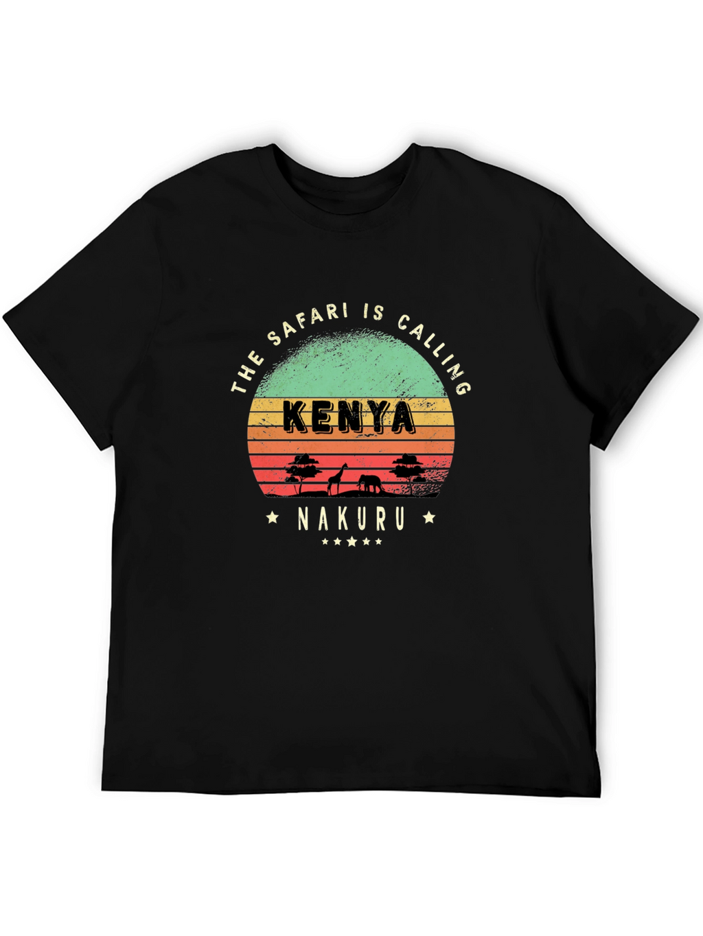 Kenya Safari Calling T-Shirt - Nakuru Retro Design