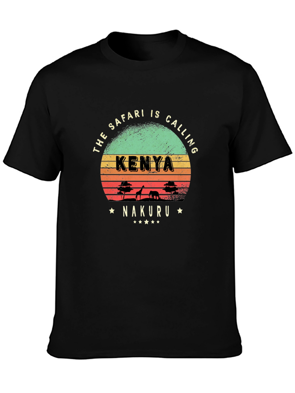 Kenya Safari Calling T-Shirt - Nakuru Retro Design