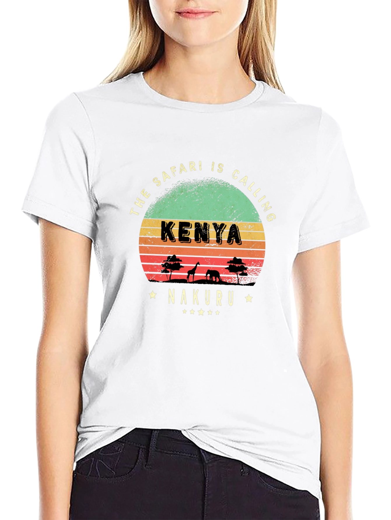Kenya Safari Calling T-Shirt - Nakuru Retro Design