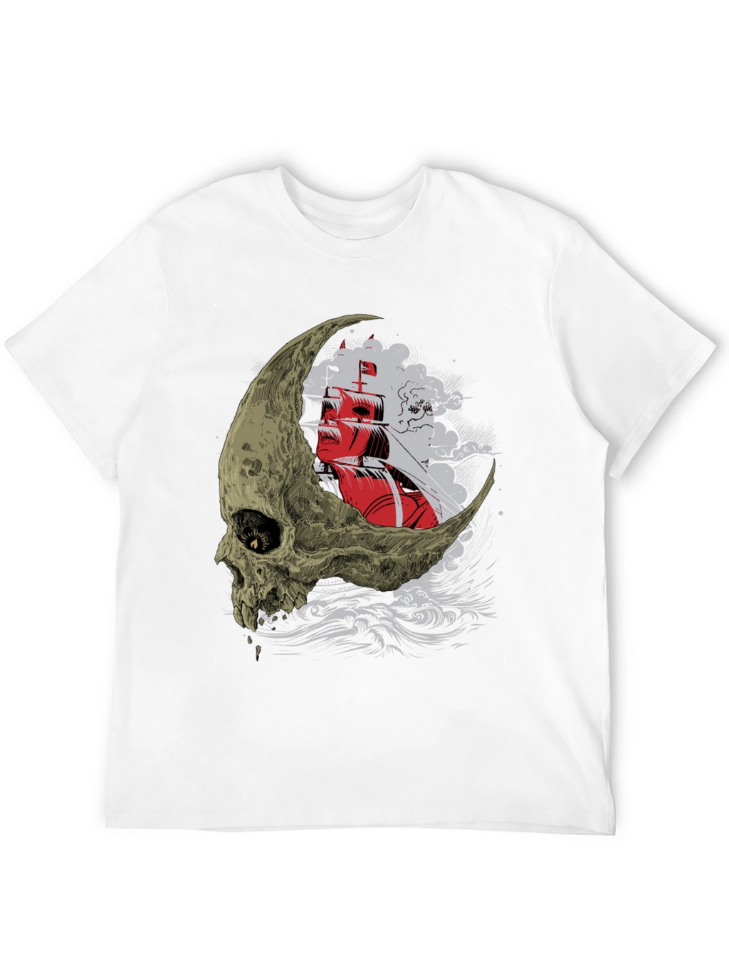 Skull Moon Ship T-Shirt