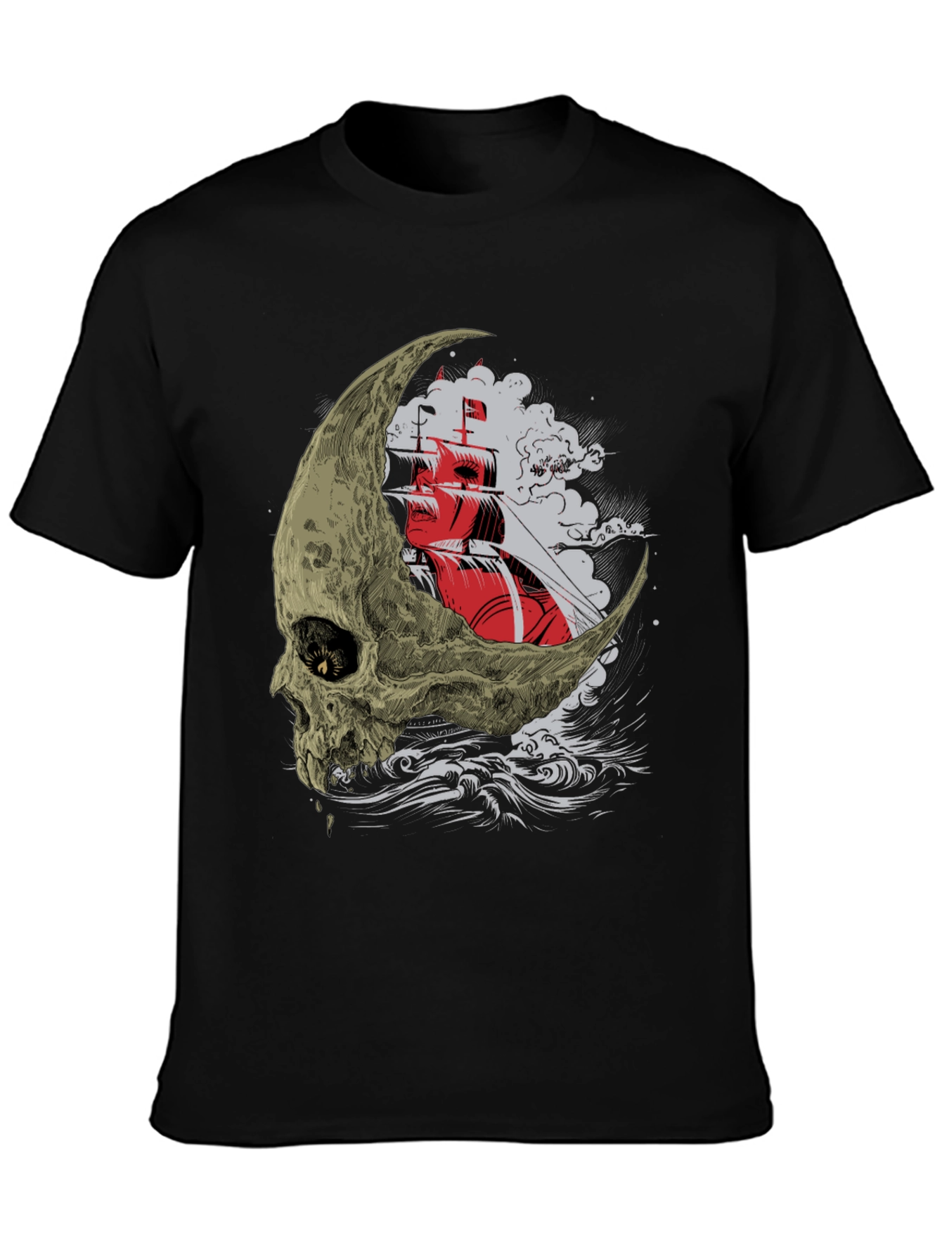 Skull Moon Ship T-Shirt