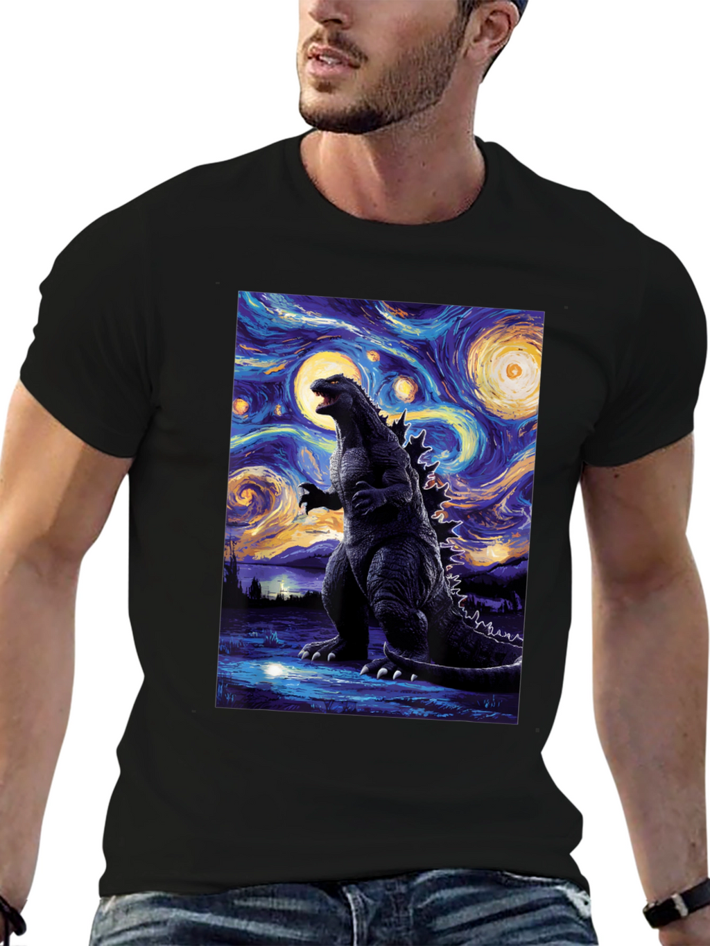 Godzilla Starry Night T-Shirt