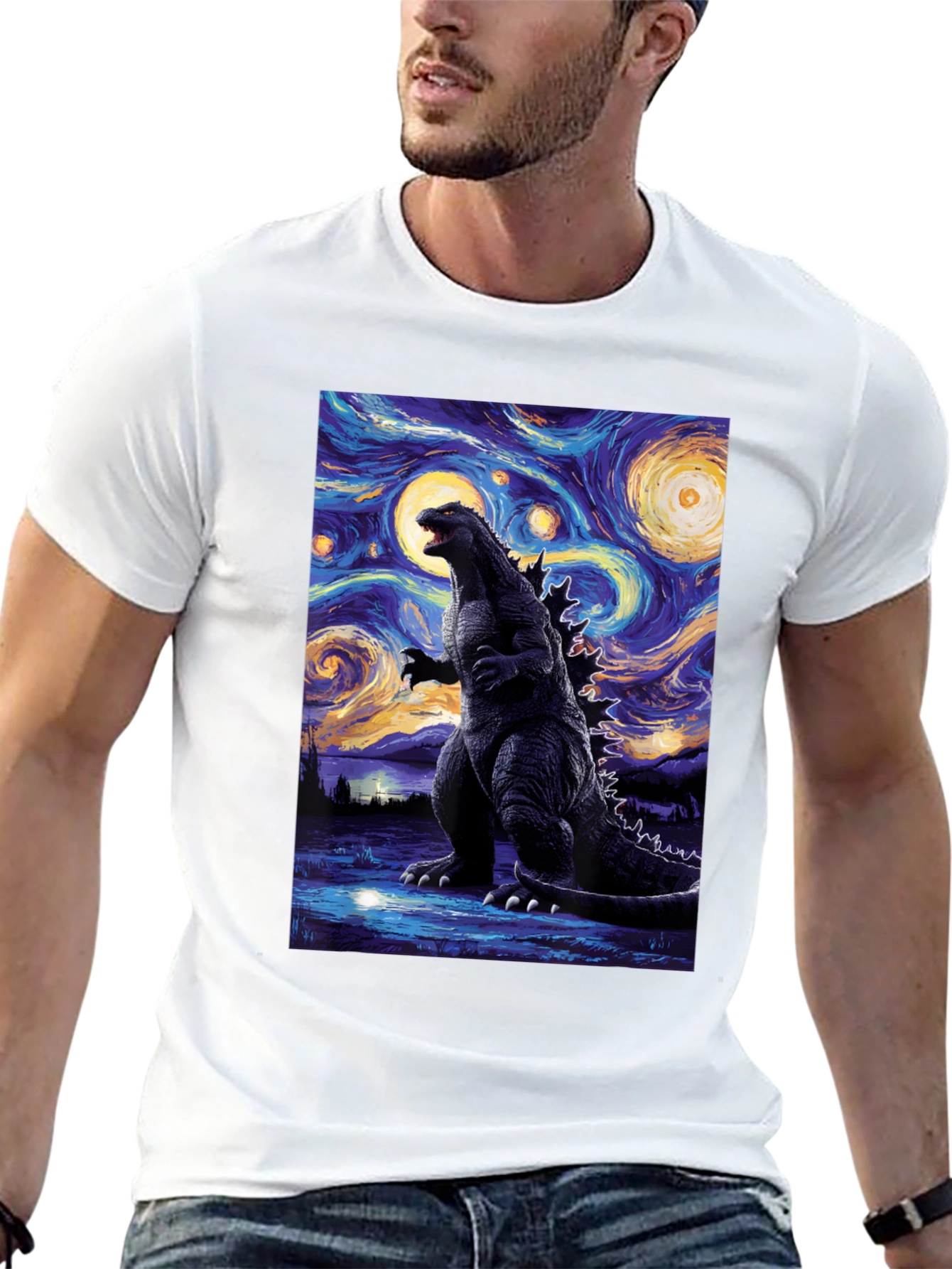 Godzilla Starry Night T-Shirt