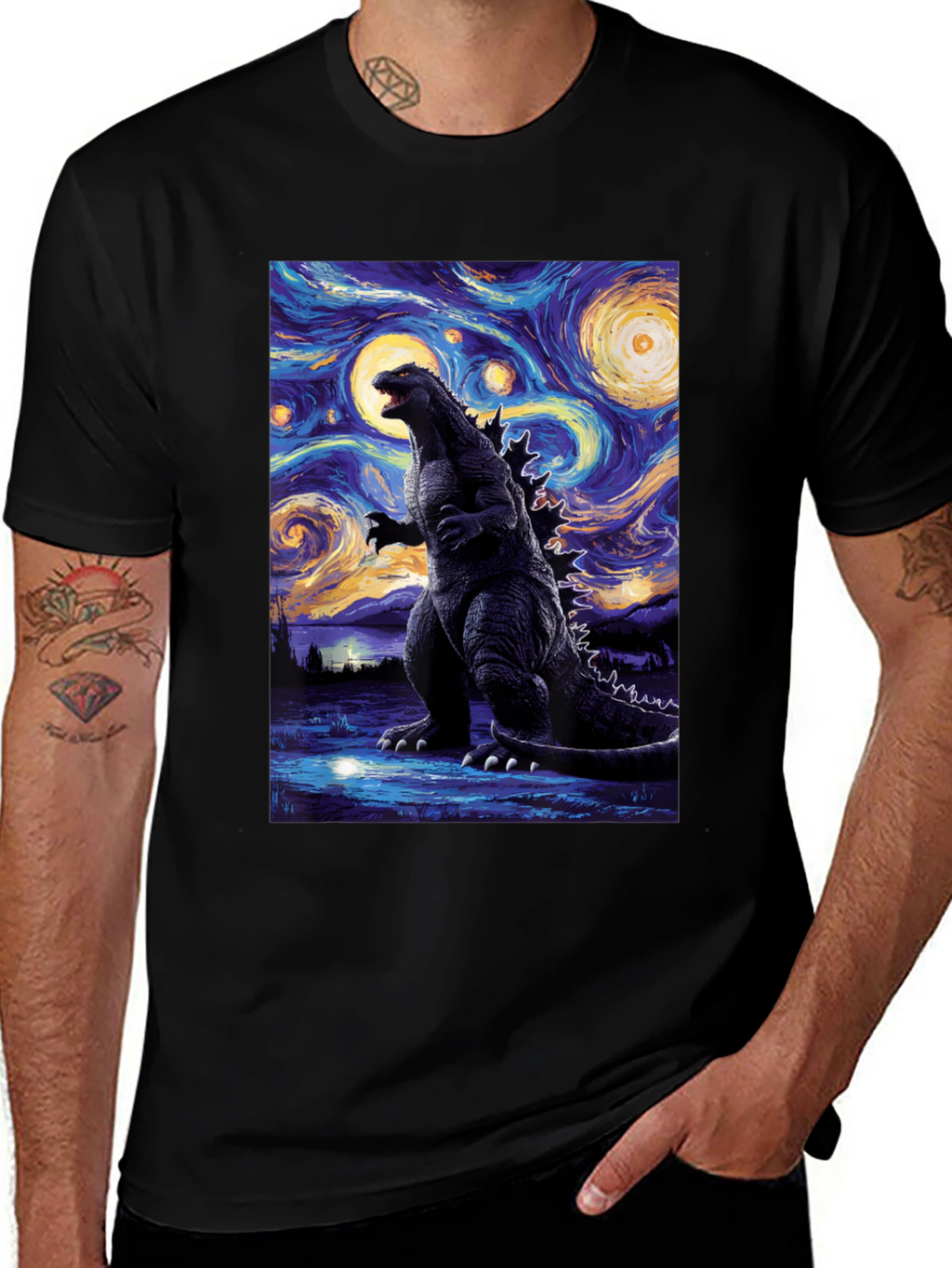 Godzilla Starry Night T-Shirt