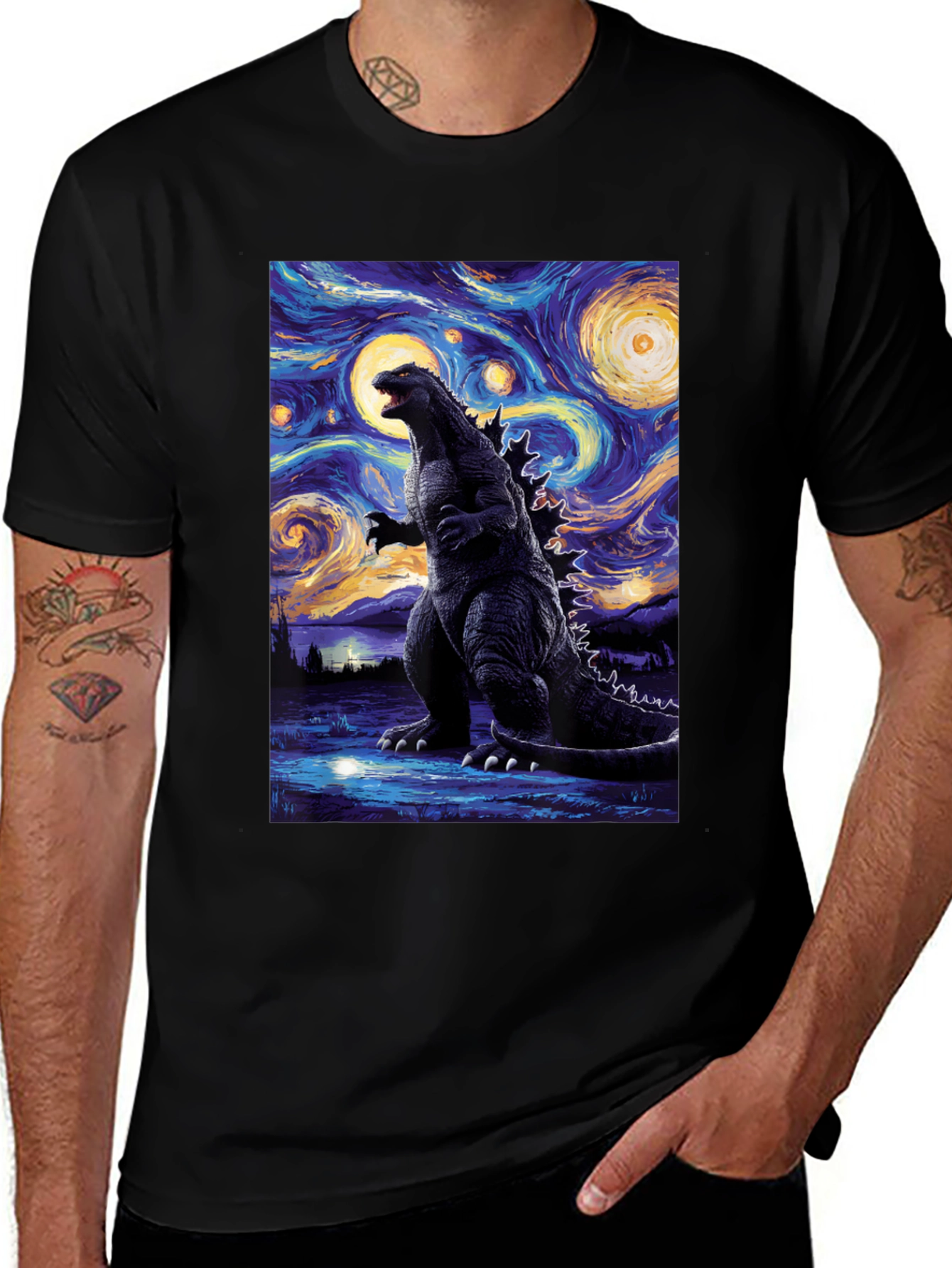 Godzilla Starry Night T-Shirt