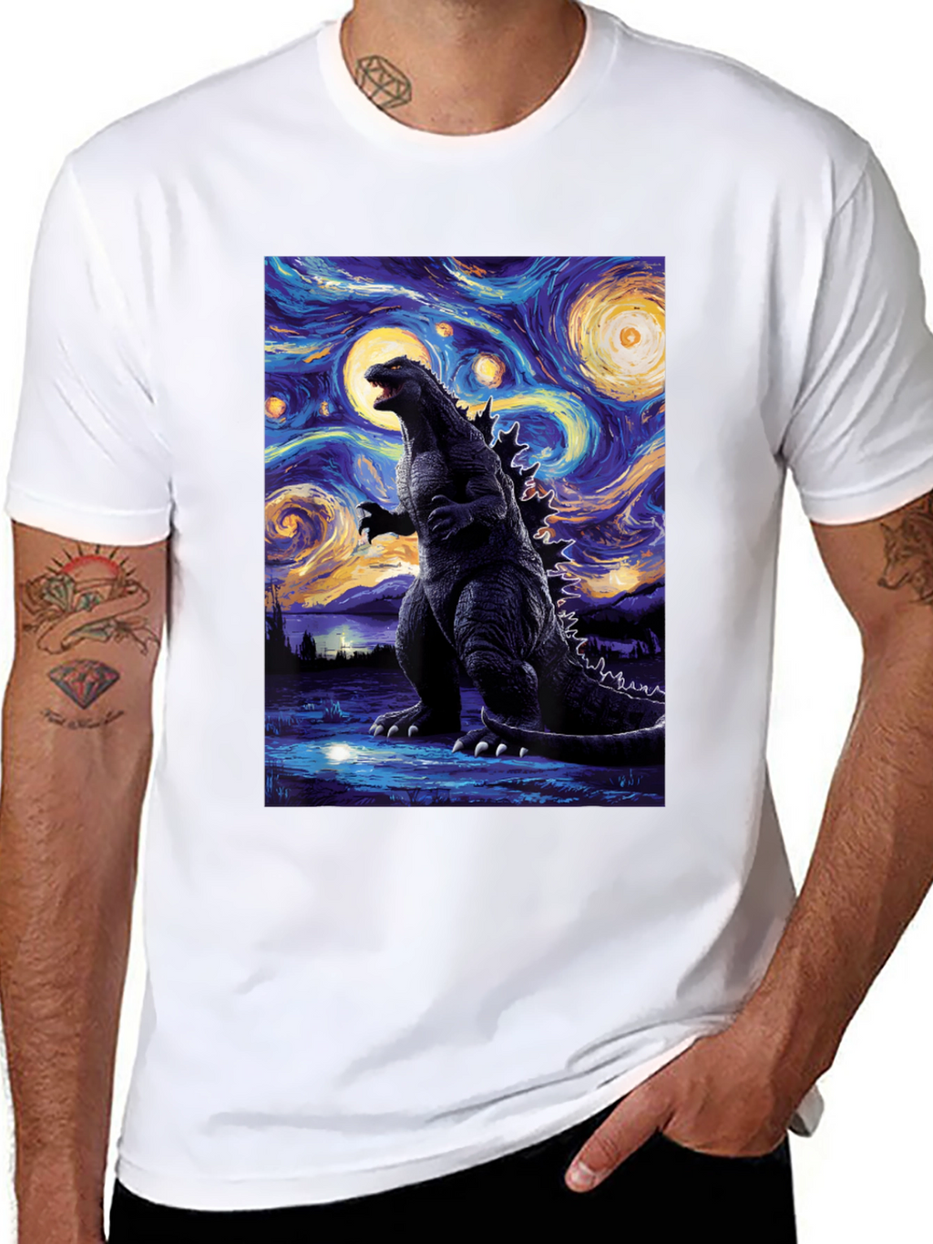 Godzilla Starry Night T-Shirt