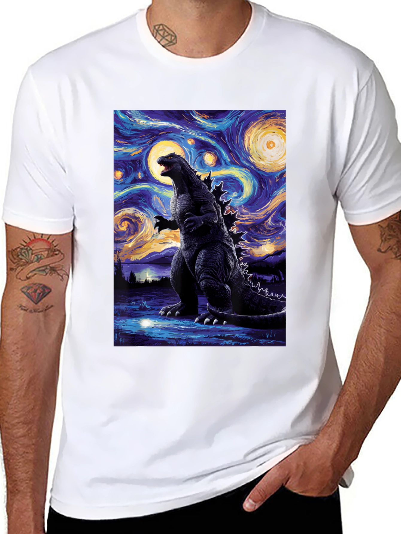 Godzilla Starry Night T-Shirt