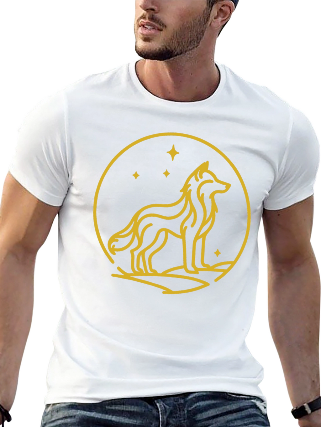Wolf Circle Graphic Tee - Black