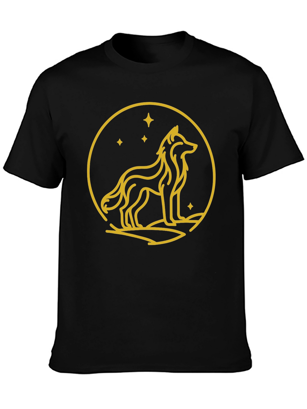 Wolf Circle Graphic Tee - Black