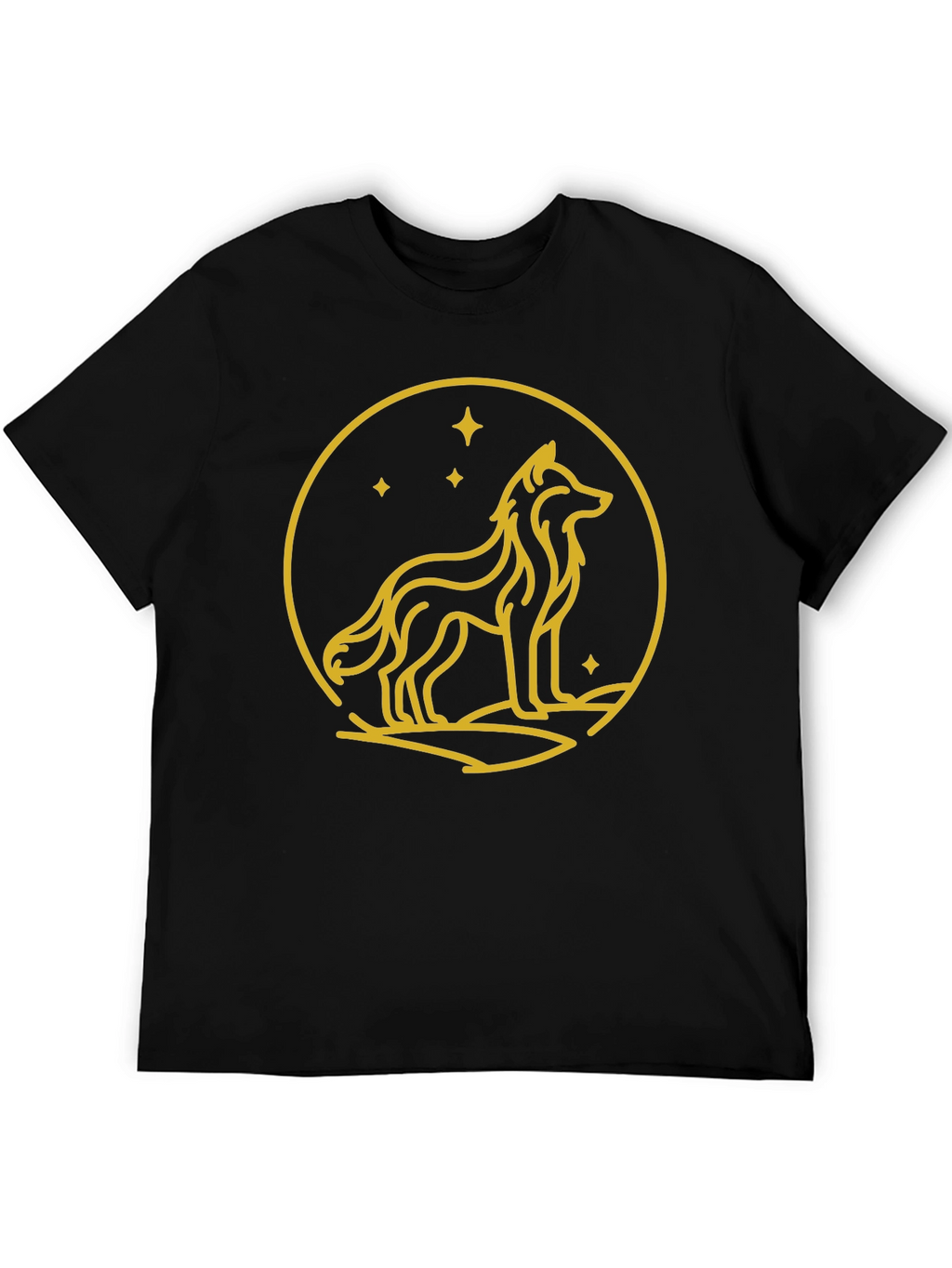 Wolf Circle Graphic Tee - Black