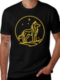 Wolf Circle Graphic Tee - Black