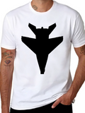 Stealth Fighter Jet Silhouette Black T-Shirt