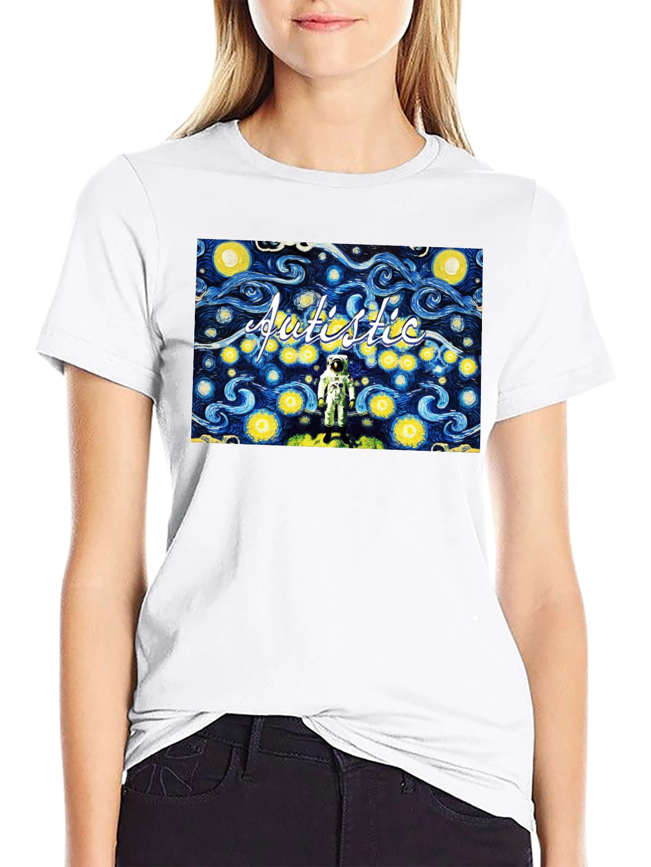 Autistic Astronaut Starry Night T-Shirt