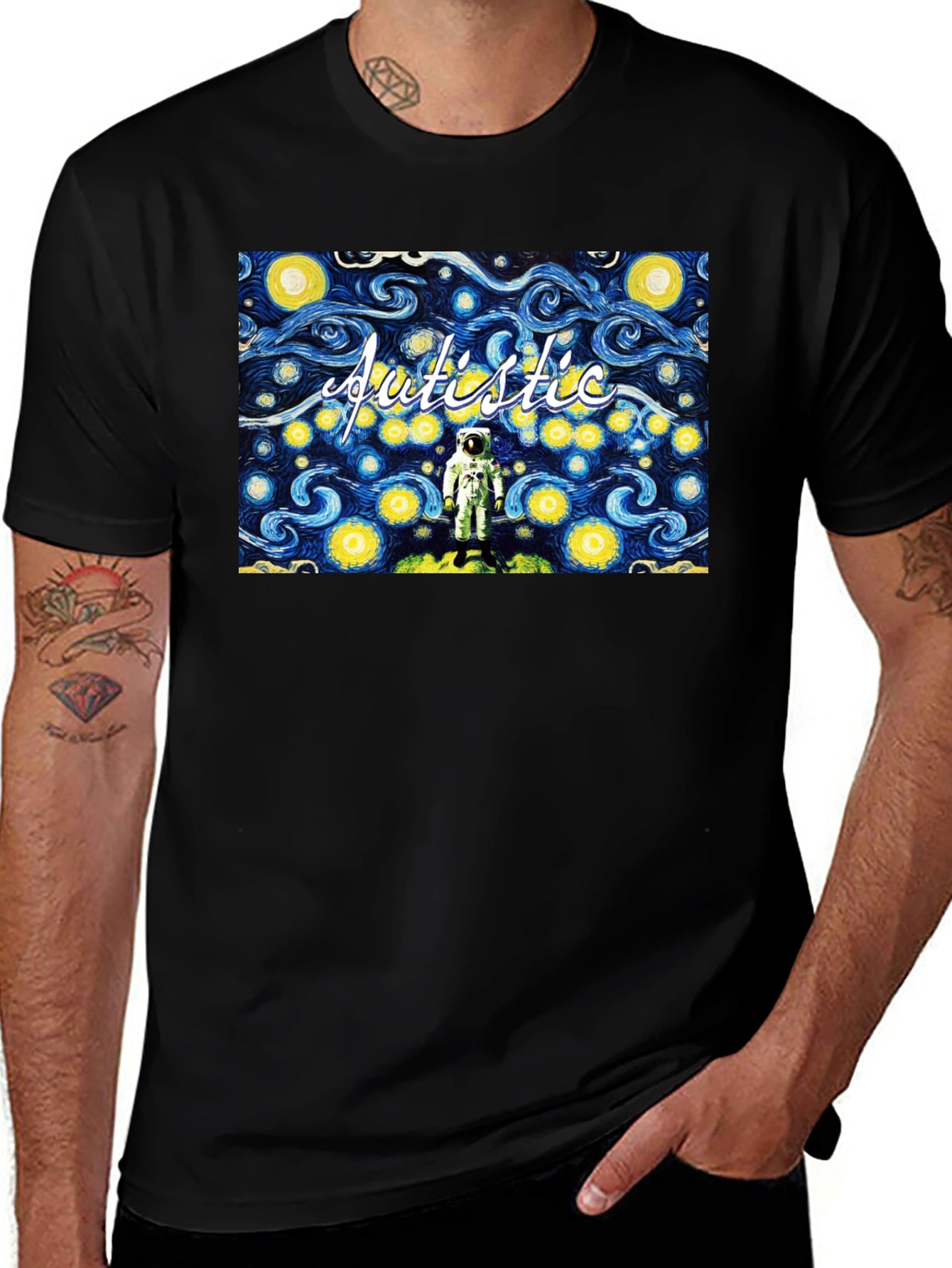 Autistic Astronaut Starry Night T-Shirt