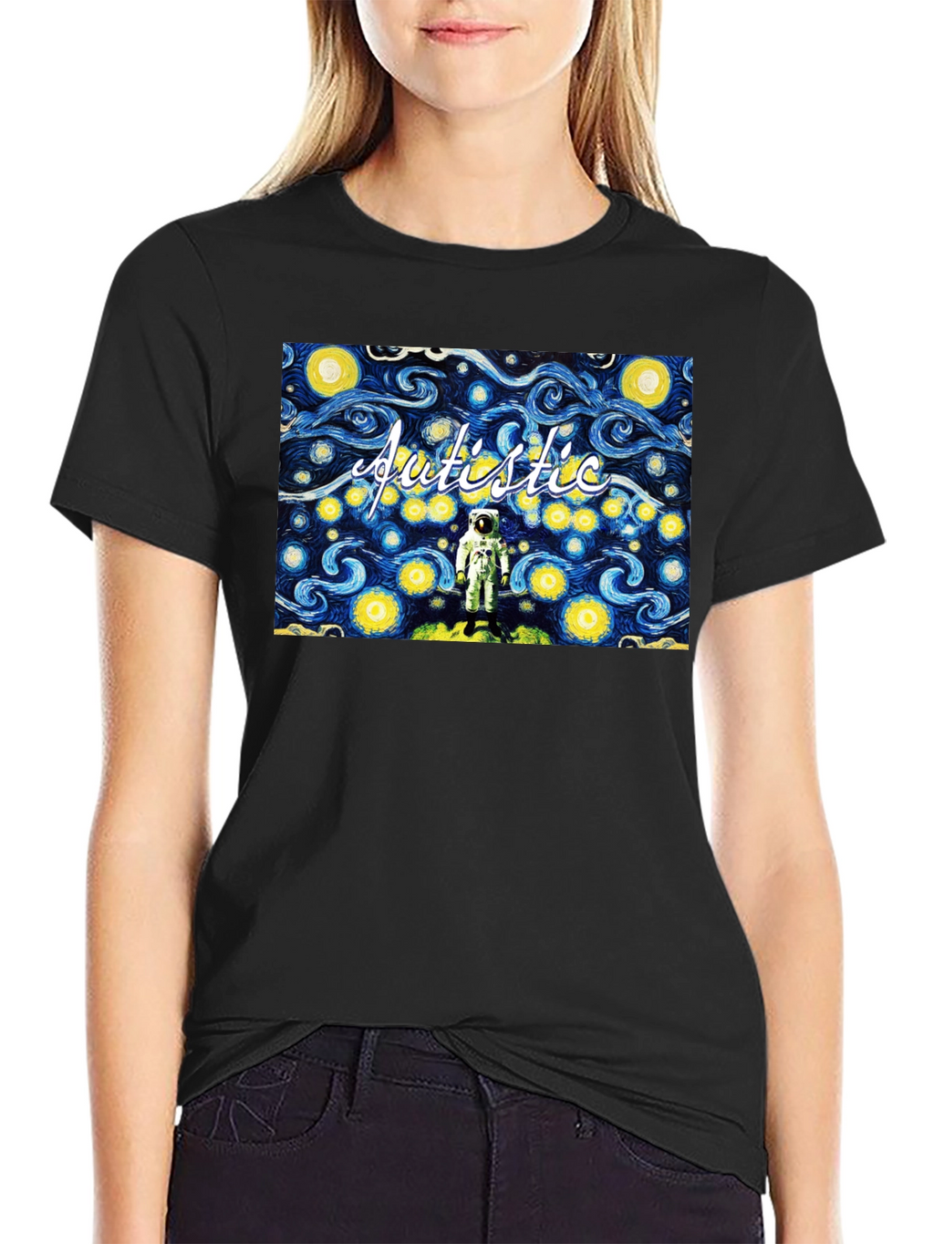 Autistic Astronaut Starry Night T-Shirt